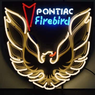 GM – PONTIAC FIREBIRD GOLD NEON SIGN WITH BACKING #8627