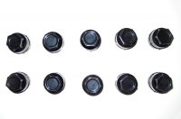 GNX-Style BLACK PLASTIC LUG NUT CAPS 10 PIECE SET #7074
