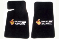 GM Licensed - GRAND NATIONAL EMBROIDERED BLACK FRONT FLOOR MATS (2)  SET