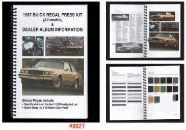 1987 Buick Regal Press Kit (All Models) And Dealer Album Information Booklet