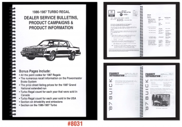 1986-1987 Turbo Regal Dealer Service Bulletins, Product Campaigns & Production Information Booklet