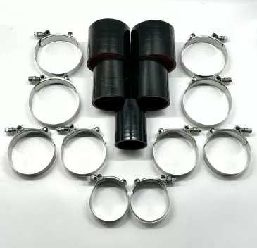 1986-1987 Grand National MAF Pipe Turbo Intercooler Hose T-Bolt Clamp Set BLACK