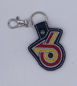 Turbo 6 Black Leather Keychain #8612