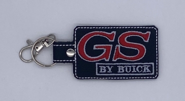 GS "By Buick" Black Leather Keychain #8613