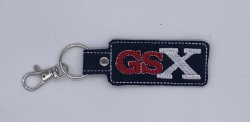 GSX LOGO Black Leather Keychain #8616
