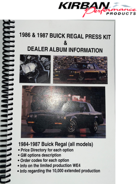 1986 & 1987 Buick Regal Press Kit & Dealer Album Information