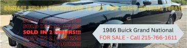 1986 Buick Grand National - SOLD IN 2 HOURS