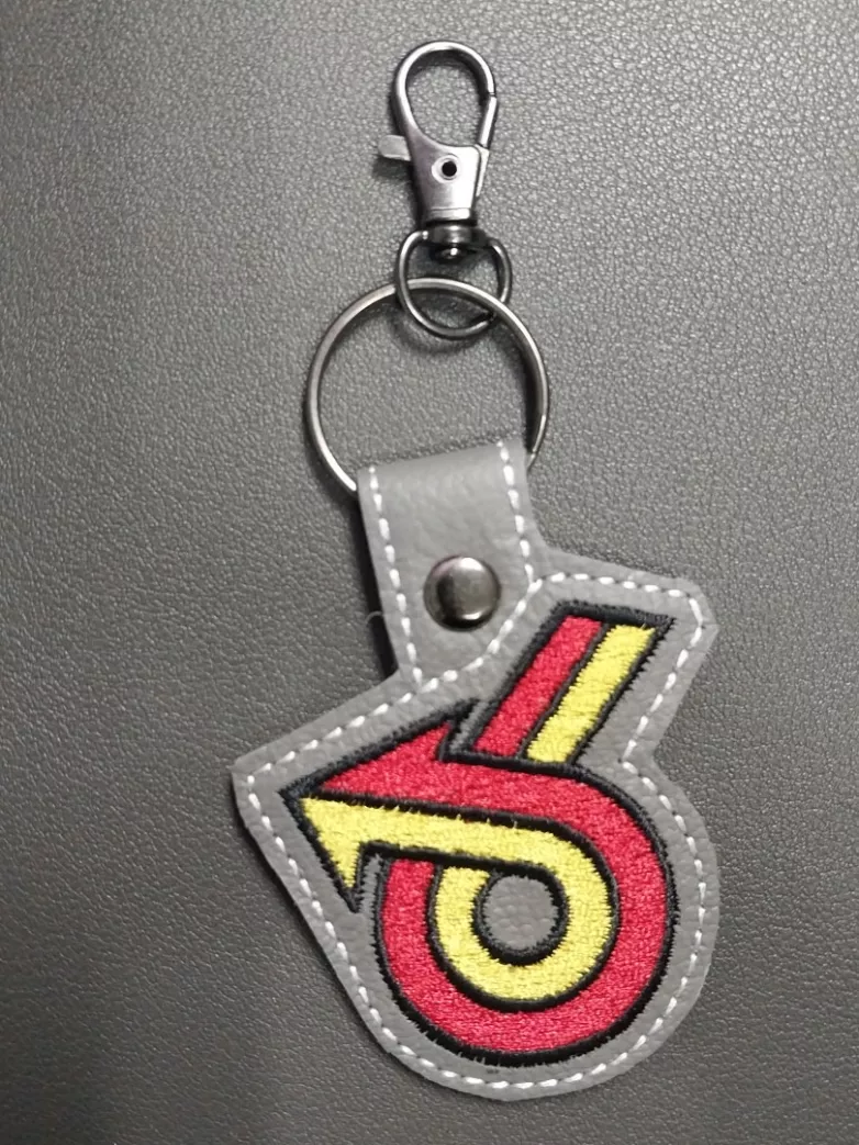 Turbo 6 Black Leather Keychain #8612