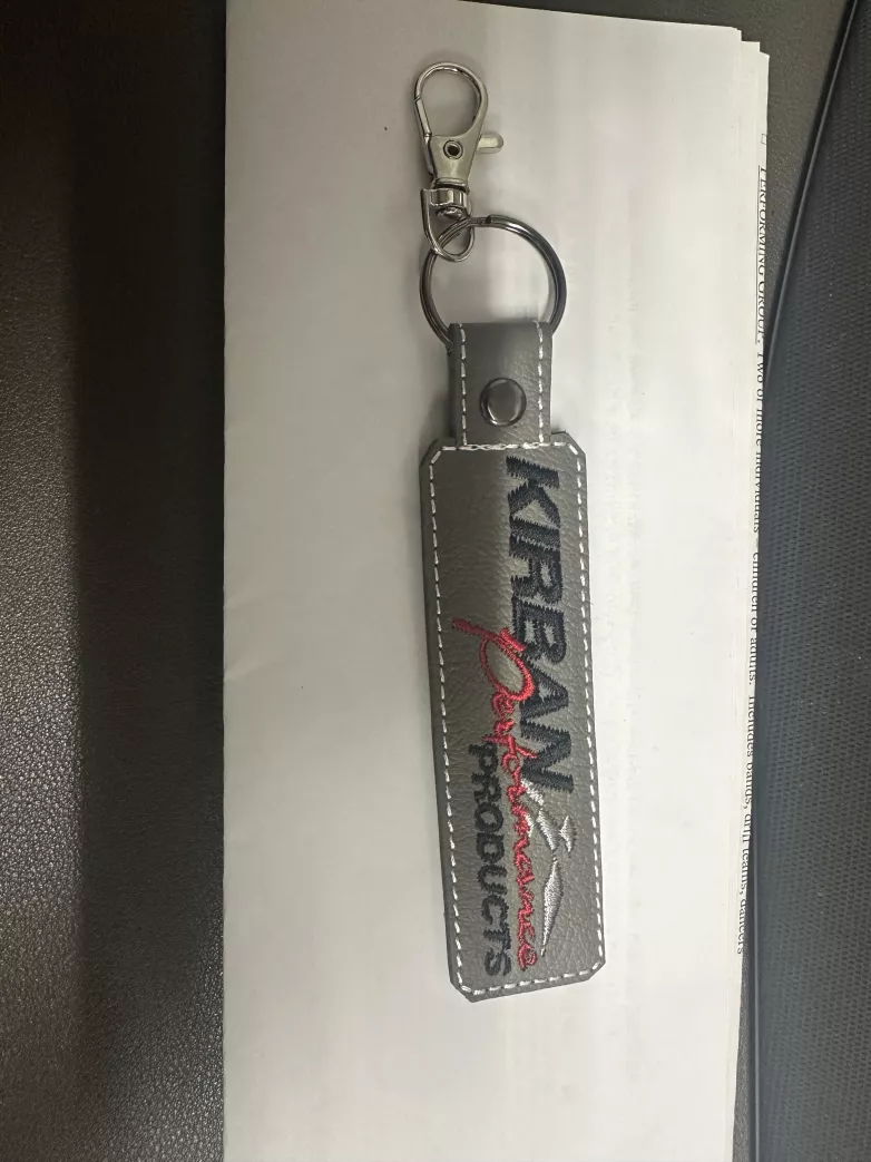 "KIRBAN PERFORMANCE PRODUCTS" Black/Grey Leather Keychain