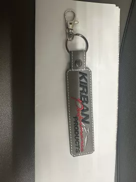 "KIRBAN PERFORMANCE PRODUCTS" Black/Grey Leather Keychain