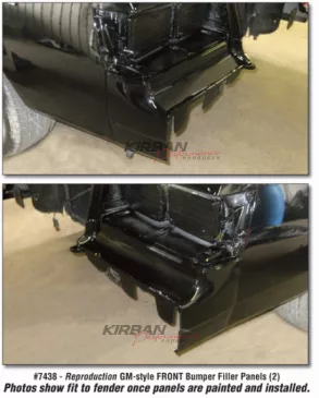 Reproduction GM-style FRONT & REAR BUMPER FILLER PANELS (4) Set KPP7440