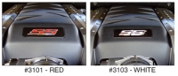 CAMARO ENGINE COVER GM SS RED- EMBLEMS & POLISHED STAINLESS NAMEPLATES (2) #3102