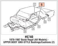 UPPER BODY REPRODUCTION GNX Style BODY MOUNT BUSHINGS