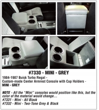 Custom-made Center Armrest Console With Cup Holders - MINI - GREY KPP7330