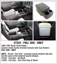 Custom-made Center Armrest Console With Cup Holders - FULL SIZE - GREY KPP7333