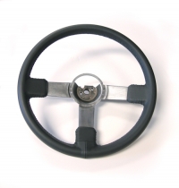 Restored GREY LEATHER-WRAPPED STEERING WHEEL #7135