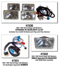 Upgraded H4 Headlights (4) Kit #7530