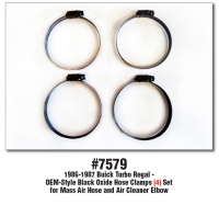 OEM-Style Black Oxide Hose Clamps (4) Set For Mass Air Hose And Air Cleaner Elbow #7579