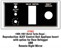 Reproduction ALKY Control Unit Applique Rear Defogger And Remote Right Mirror Only #7582