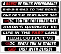 License Plate Frame With A BOOST OF BUICK PERFORMANCE White, Red And Black Decal