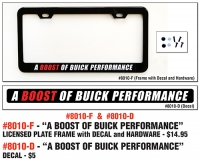 A BOOST OF BUICK PERFORMANCE White, Red And Black Decal