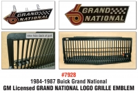GM Licensed - GRAND NATIONAL LOGO GRILLE EMBLEM #7928