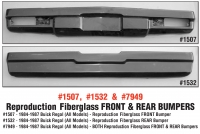 Reproduction Fiberglass FRONT Bumper