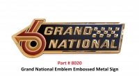 GRAND NATIONAL EMBLEM EMBOSSED METAL SIGN